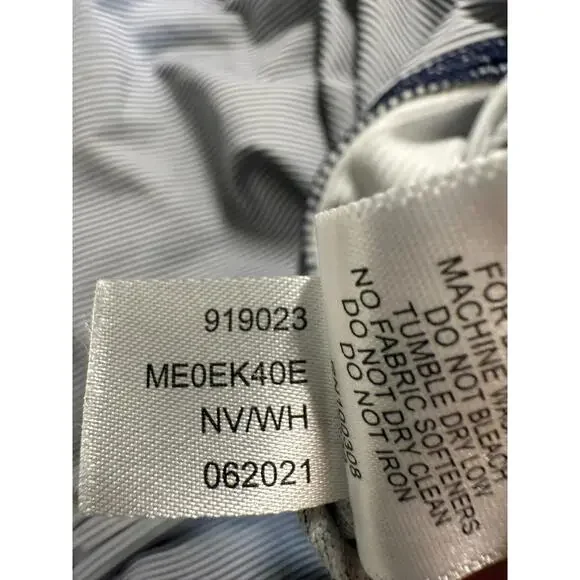 Peter Millar Perth Sugar Stripe Performance Golf 1/4 Zip XL Cottage Blue White - Picture 5 of 7